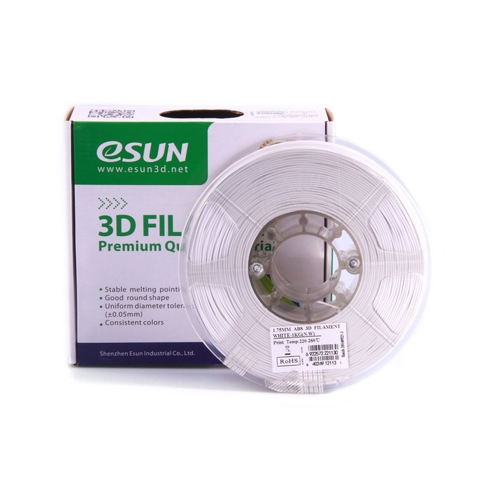 Консуматив ESUN за 3D принтер, ABS, 3.00 mm, 1 kg, Бял