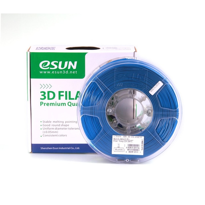 Консуматив ESUN за 3D принтер, ABS, 1.75 mm, 1 kg, Син