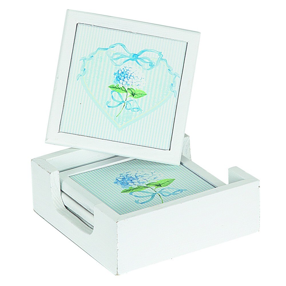Set suporturi Angelica Home & Country Hortensie alb antichizat