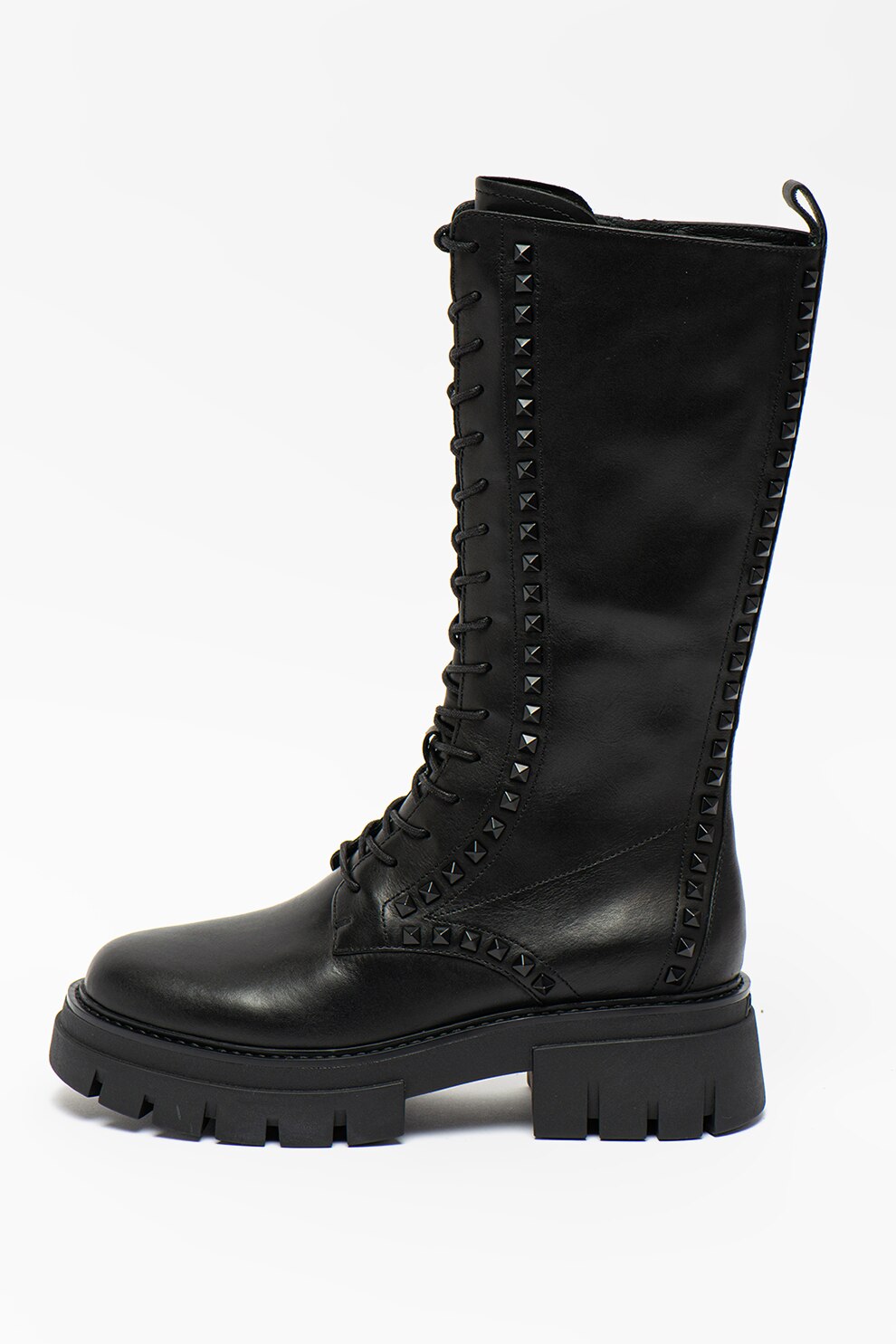 ASH, Bocanci medii din piele si aplicatii cu tinte Lullaby, Negru