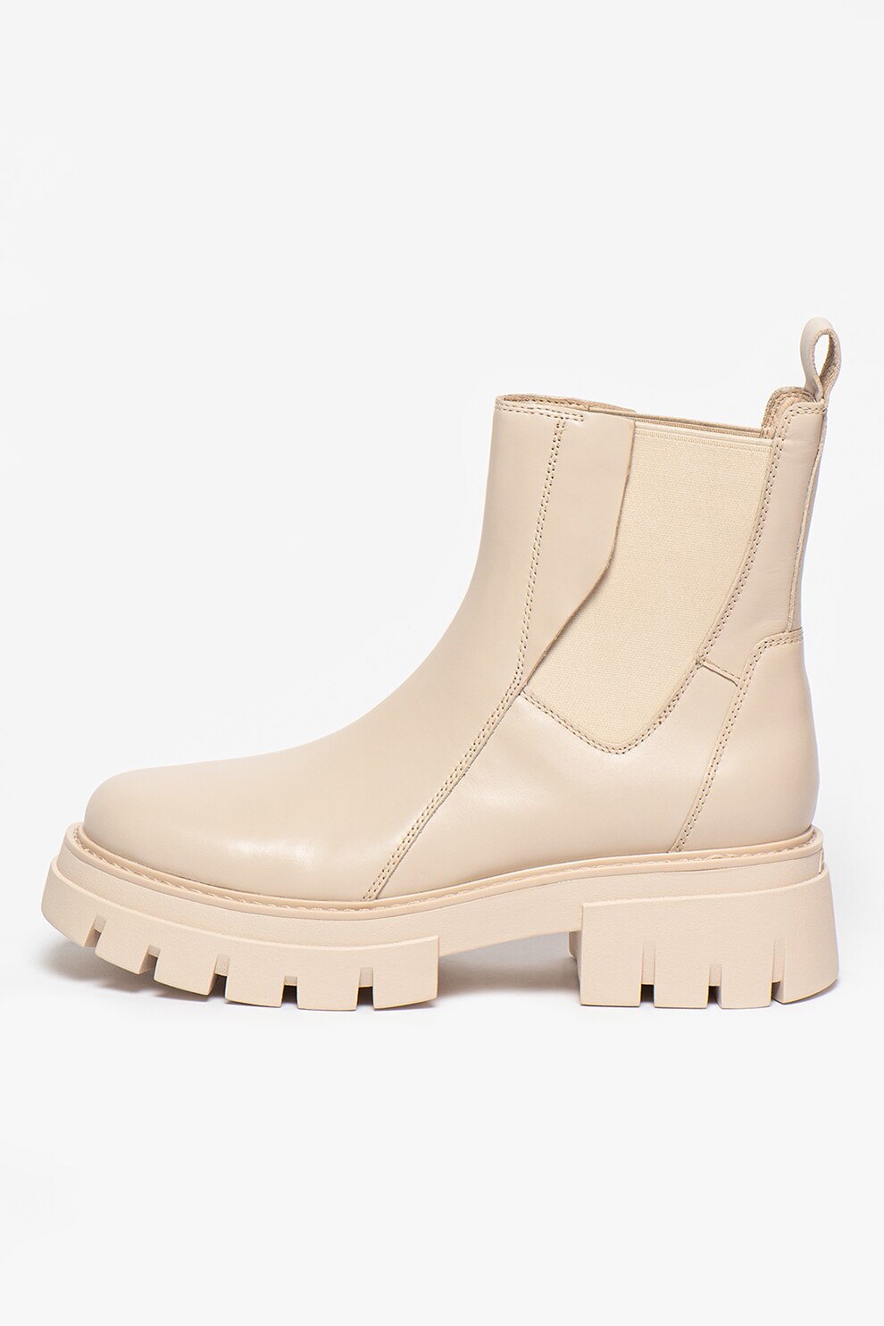 ASH, Ghete Chelsea de piele Links, Maro nisip, 37