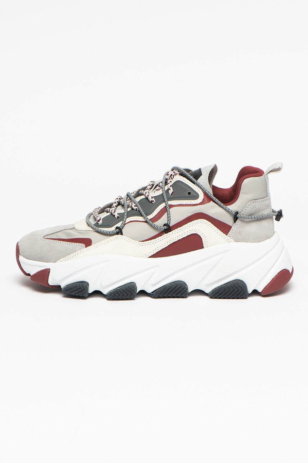 ASH, Pantofi sport cu aspect masiv si model colorblock Extra, Gri deschis