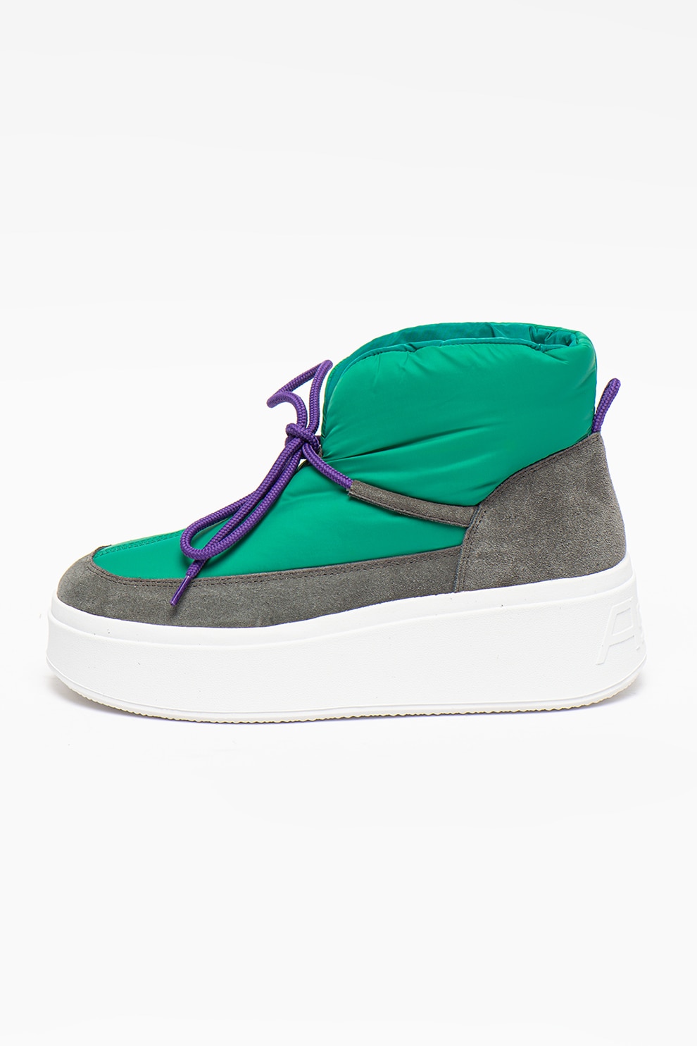 ASH, Ghete cu garnituri din piele intoarsa Mini, Verde/gri inchis/violet, 37