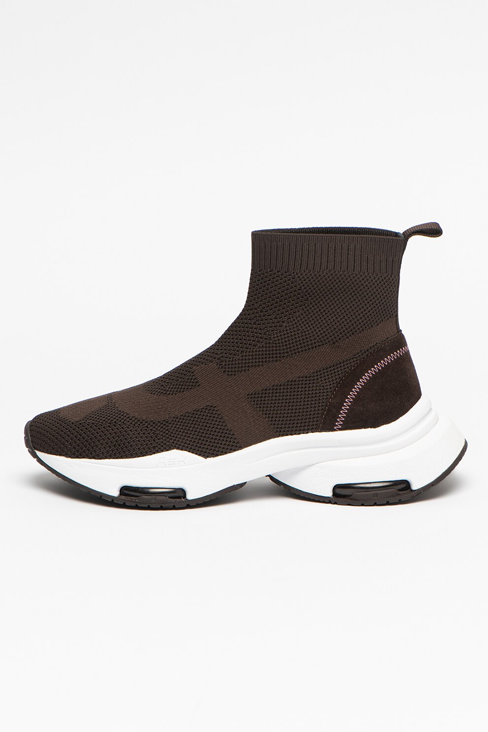 ASH, Pantofi sport mid-high cu partea superioara din material textil, Maro