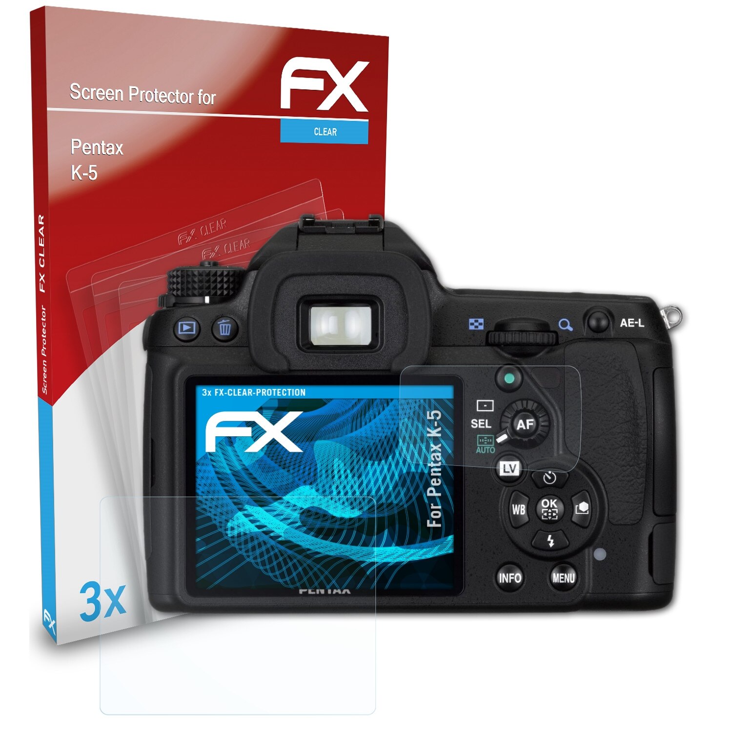 AtFoliX FX-Clear Displayschutzfolie Für Pentax K-5 II – Ultraklar, 6H Kratzfest, 3 Stück Set