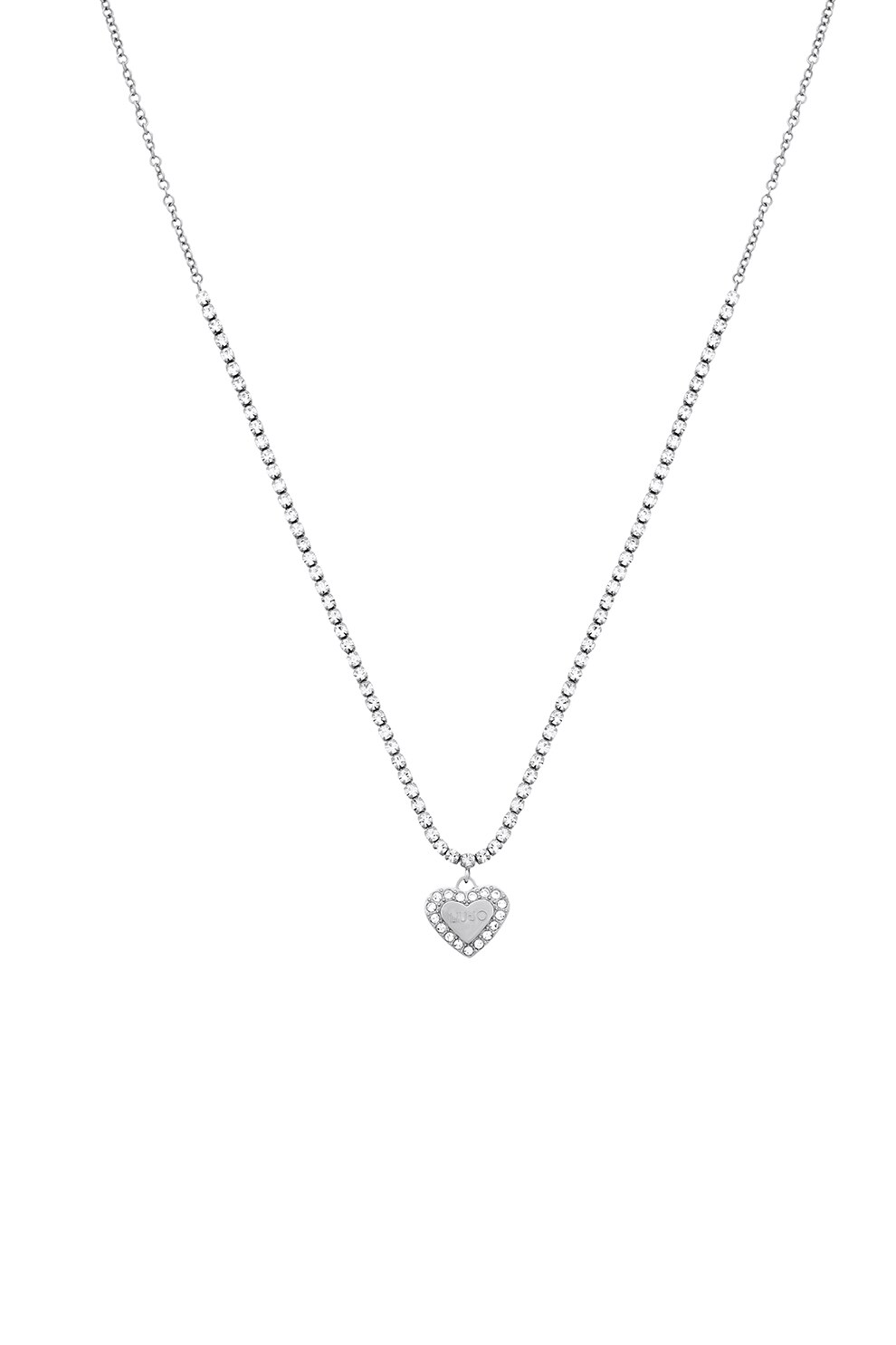 Liu Jo, Colier din otel inoxidabil cu pandantiv in forma de inima, Argintiu