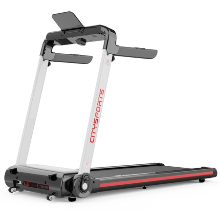 Banda de alergare electrica, CITYSPORTS, Model WP5, Pliabil, 2 CP, 15 km / h, Afisaj LED, Lumina ambientala, Gri