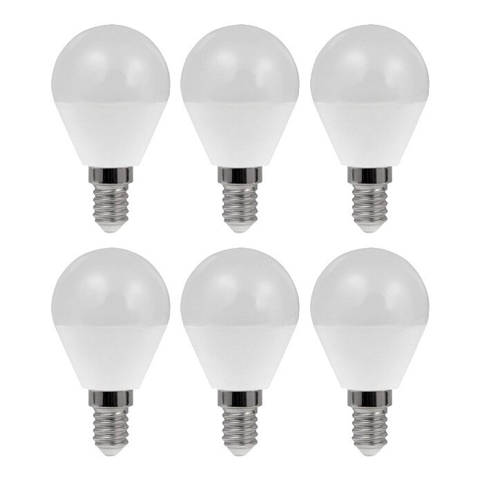 Set 6 becuri EX-3041 E14, tip glob, 4W, 25000 ore, lumina calda