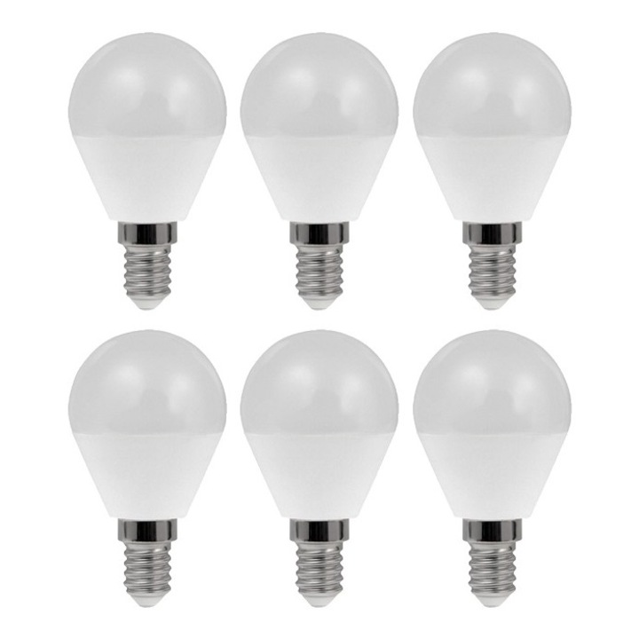 6 db-os izzókészlet EX-3041 E14, gömb típusú, 4W, 25000 óra, meleg fény