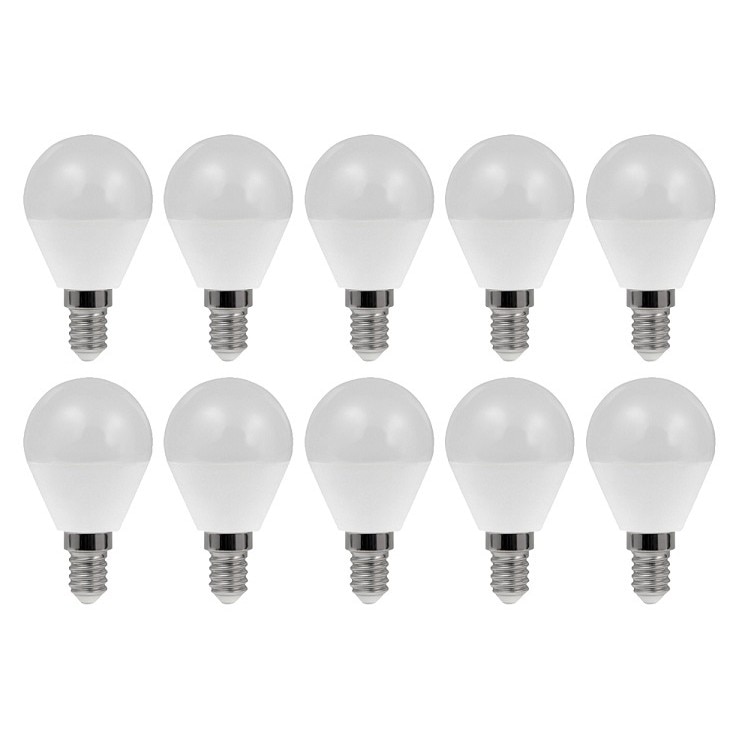 Set 10 becuri EX-3041 E14, tip glob, 4W, 25000 ore, lumina calda