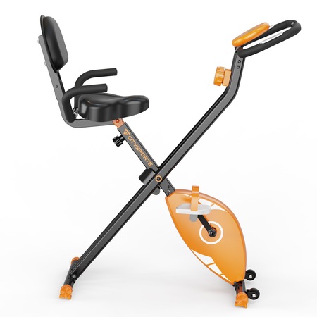 bicicleta fitness CITYSPORTS, Pliabil, Afisaj LCD, 8 niveluri, 110 kg, Negru/Galben pret ieftin