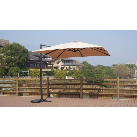 Umbrela Kring Capri, 3x3 m, rotatie 360, culoare bej