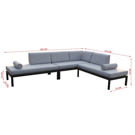 Set mobilier gradina / terasa Kring Ventura, 3 piese, include perna 10 cm