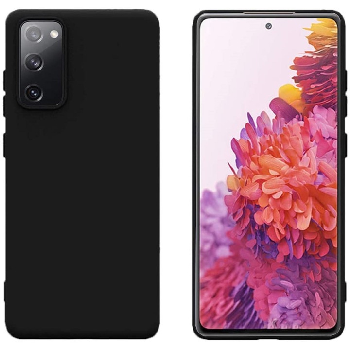 Husa din silicon ultra-slim MATA cu microfibra pe interior, compatibila cu Samsung Galaxy S20 / S20 5G, Neagra
