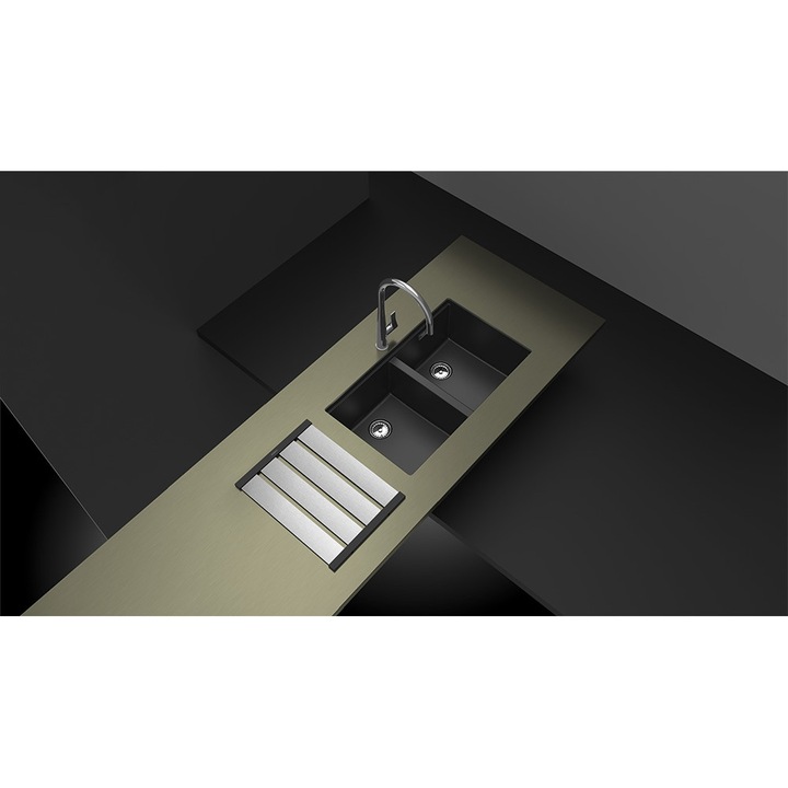 Chiuveta granit Schock Greenwich N-200 Puro Cristadur 750 x 455 mm, adancime cuva 200 mm, montare sub blat