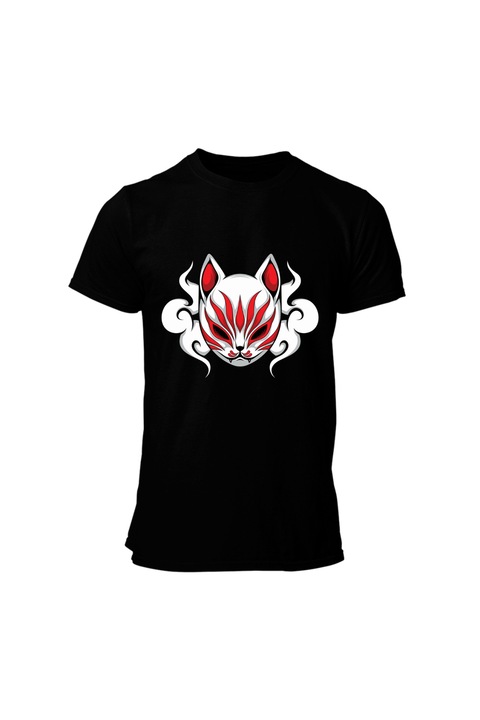 Tricou barbati, HAPPYMERCH, Masca de pisica, Negru, S INTL