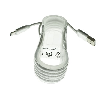 Cablu USB tip C tata la USB A 2.0 tata, invelis textil, 130 cm, alb Cablu USB tip C tata la USB A 2.0 tata, invelis textil, 130 cm, alb