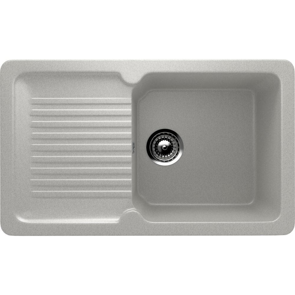 Chiuveta dreptunghiulara de bucatarie ulgran u-506-310 gri deschis din compozit cu sifon complet inclus