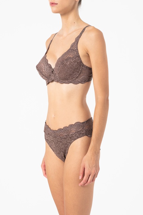 Triumph, Дантелен сутиен Amourette с вълнообразни краища, Кафяв