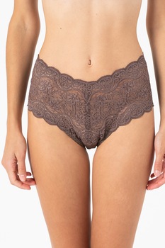 Triumph, Chiloti hipster cu insertii din dantela Amourette, Maro Triumph, Chiloti hipster cu insertii din dantela Amourette, Maro