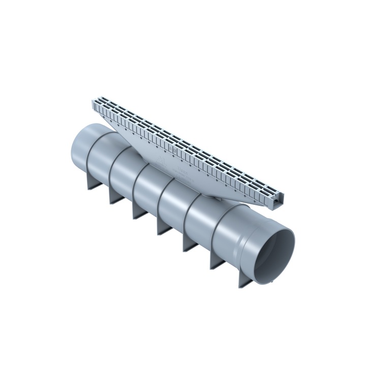 Rigola drenaj Trafic 25 tone Axhell UCan, 0.5 metri liniari, Diametru 110mm, C250, Gri