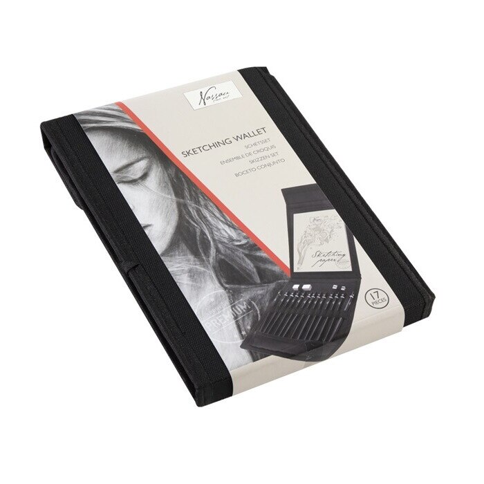 Set 17 piese pentru schite cu creioane de tarii diferite si accesorii