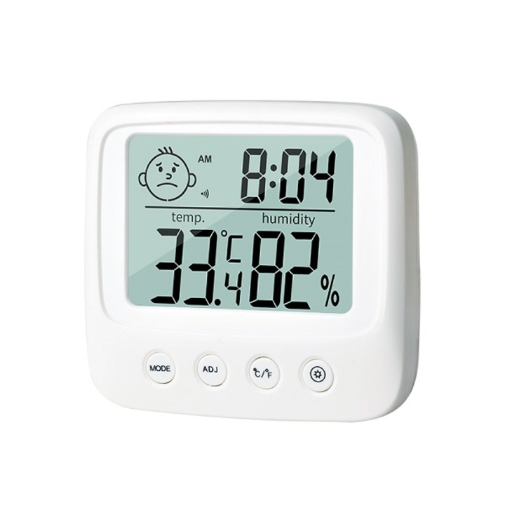 Termometru, higrometru, ceas alarma, CX-0828S, lumina fundal ,baterii incluse alb