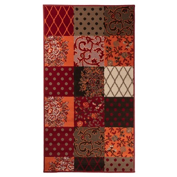 Covor Patchwork Antolex, Rosu/Gri 80x200 Covor Patchwork Antolex, Rosu/Gri 80x200