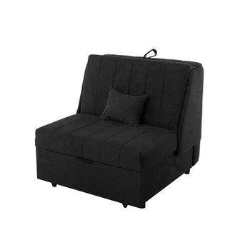 Fotoliu extensibil Smart Living Studio Casa, Suprafata extins 80 x 195 x 50 cm, Material Textil, Cadru de lemn, Negru Fotoliu extensibil Smart Living Studio Casa, Suprafata extins 80 x 195 x 50 cm, Material Textil, Cadru de lemn, Negru