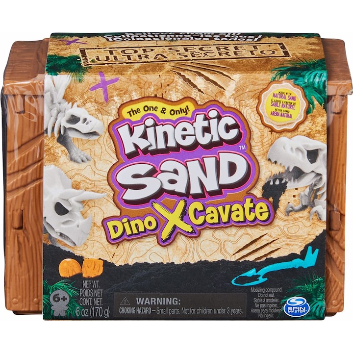 Set Kinetic Sand - Dino Xcavate, 170 g
