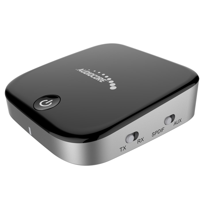 Audiocore AC830 2 az 1-ben bluetooth adapter, adó, vevő, fekete