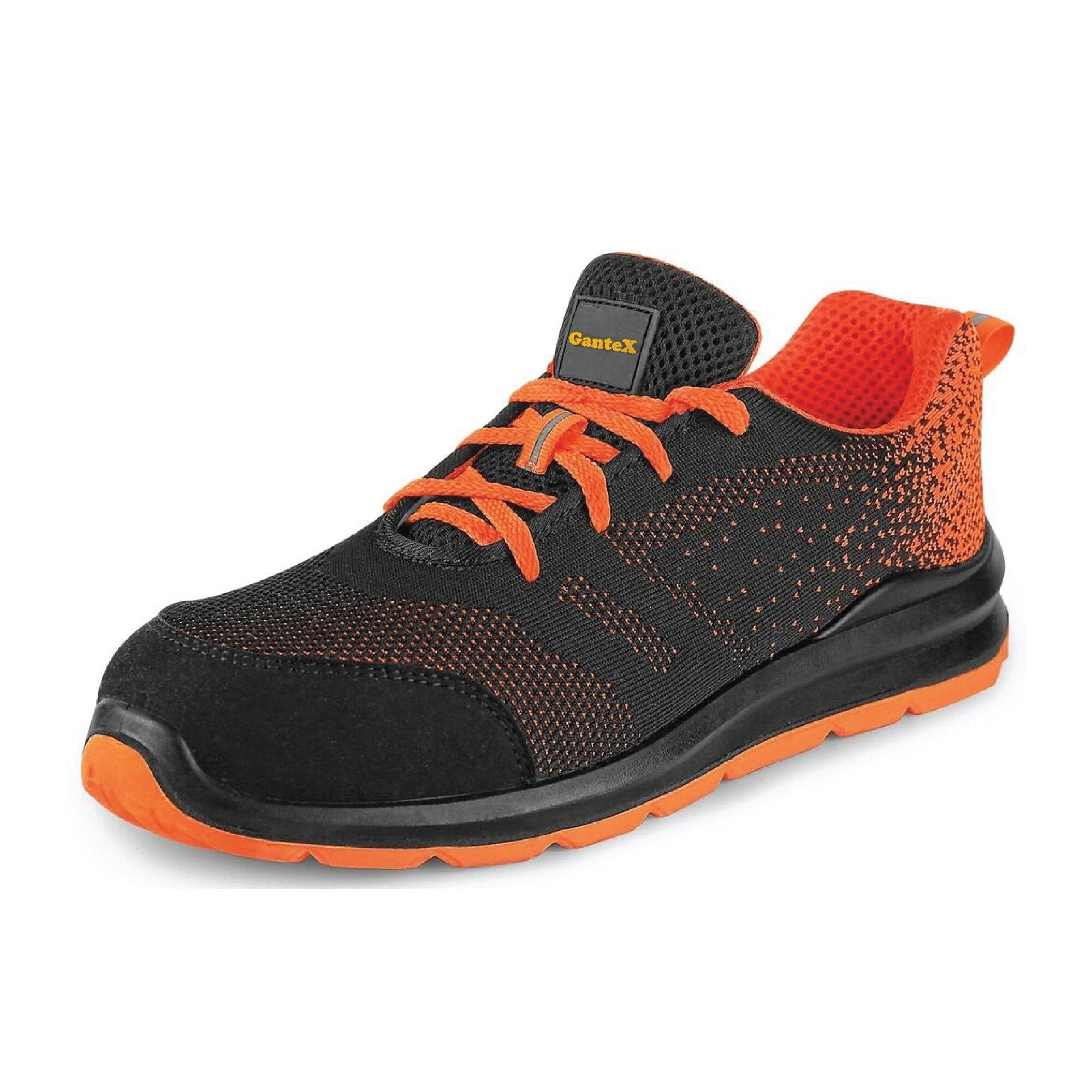 Pantofi S1 Gantex cu bombeu metalic, Interbabis, portocaliu/negru, 39EU