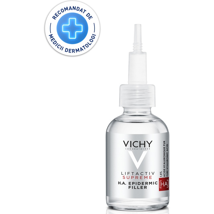 Ser anti age H.A Epidermic Filler Vichy Liftactiv Supreme cu efect de reumplere pentru fata si zona ochilor, 30 ml