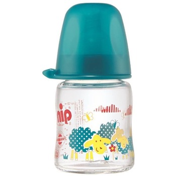 Biberon Nip Sticla cu Gat Larg 120 ml Albastru Biberon Nip Sticla cu Gat Larg 120 ml Albastru