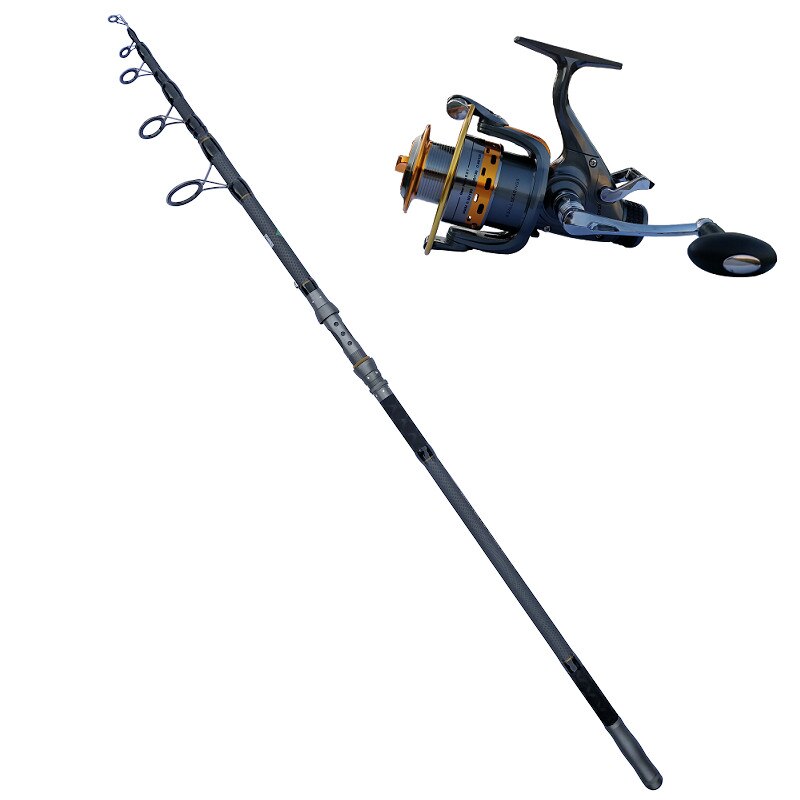 Pachet lanseta crap din carbon Diamant alb Splendid 3.6 m si mulineta KT 4000A