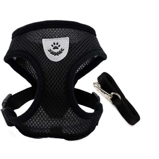 Set Ham si lesa pentru o pisica si un catelus, marime L, Negru