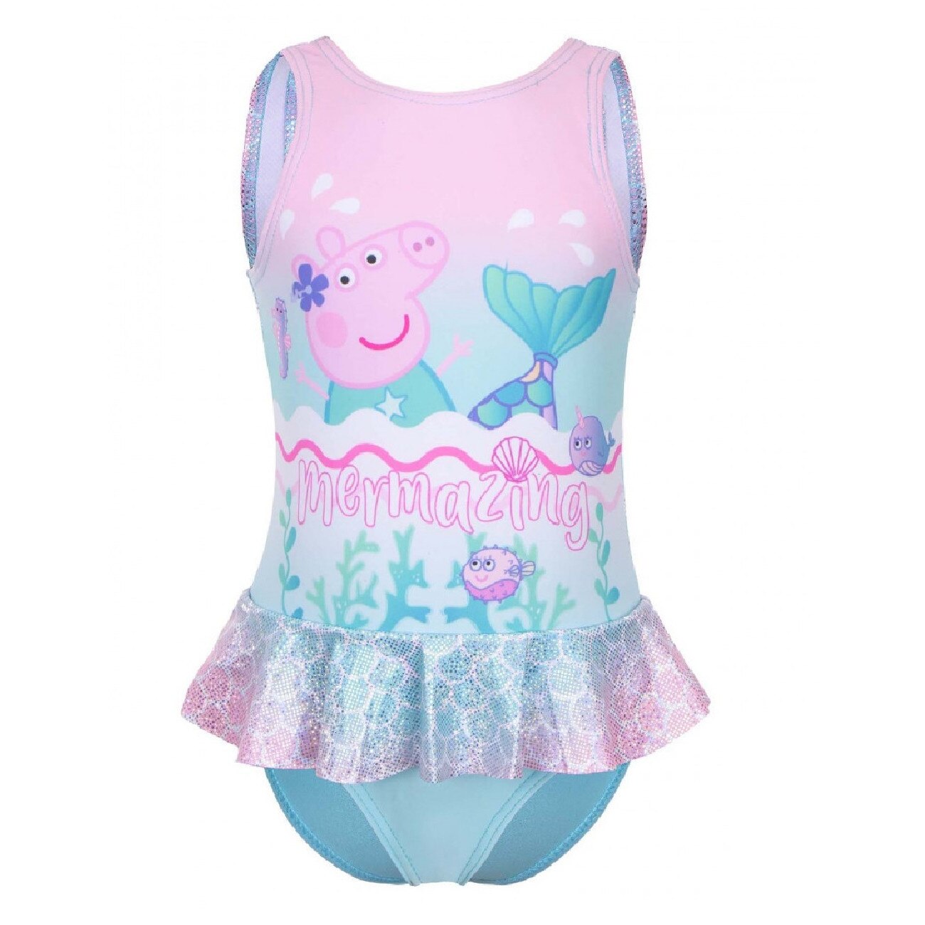Costum de baie intreg cu funda Peppa Pig 8503, Bleu