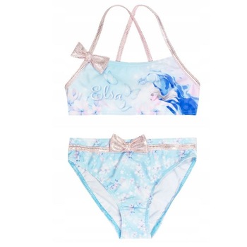 Costum baie 2 piese cu fundite Frozen Disney 8521, Bleu Costum baie 2 piese cu fundite Frozen Disney 8521, Bleu