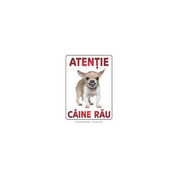 Atentie caine rau – Indicator rezidential S9016, PVC (Komatex) 3 mm, 300x400mm Atentie caine rau – Indicator rezidential S9016, PVC (Komatex) 3 mm, 300x400mm
