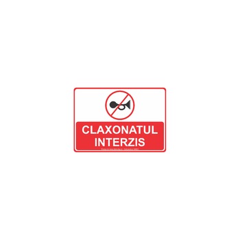 Claxonatul interzis - Indicator de interdictie S4023, 140x200mm, Autocolant PVC Claxonatul interzis - Indicator de interdictie S4023, 140x200mm, Autocolant PVC