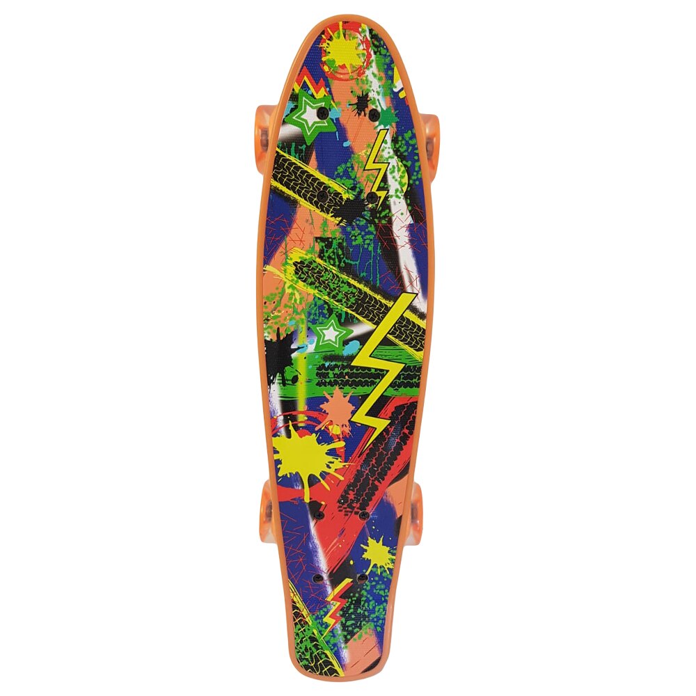 Penny board cu roti de silicon si lumini, ABEC-7, PU, Aluminiu, HB3002-B STS®