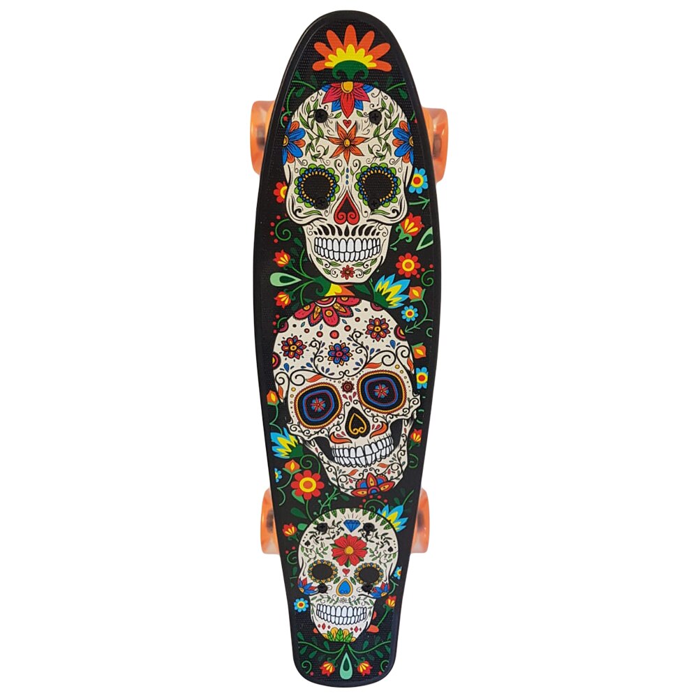 Penny board cu roti de silicon si lumini, ABEC-7, PU, Aluminiu, HB3002-C STS®