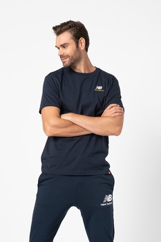 New Balance, Tricou relaxed fit cu logo brodat Essentials, Bleumarin New Balance, Tricou relaxed fit cu logo brodat Essentials, Bleumarin