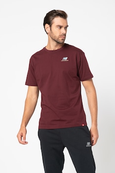 New Balance, Tricou relaxed fit cu logo brodat Essentials, Rosu Bordeaux/Albastru pastel/Galben New Balance, Tricou relaxed fit cu logo brodat Essentials, Rosu Bordeaux/Albastru pastel/Galben