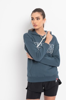 New Balance, Hanorac cu imprimeu logo Essentials, Gri carbune/Alb New Balance, Hanorac cu imprimeu logo Essentials, Gri carbune/Alb