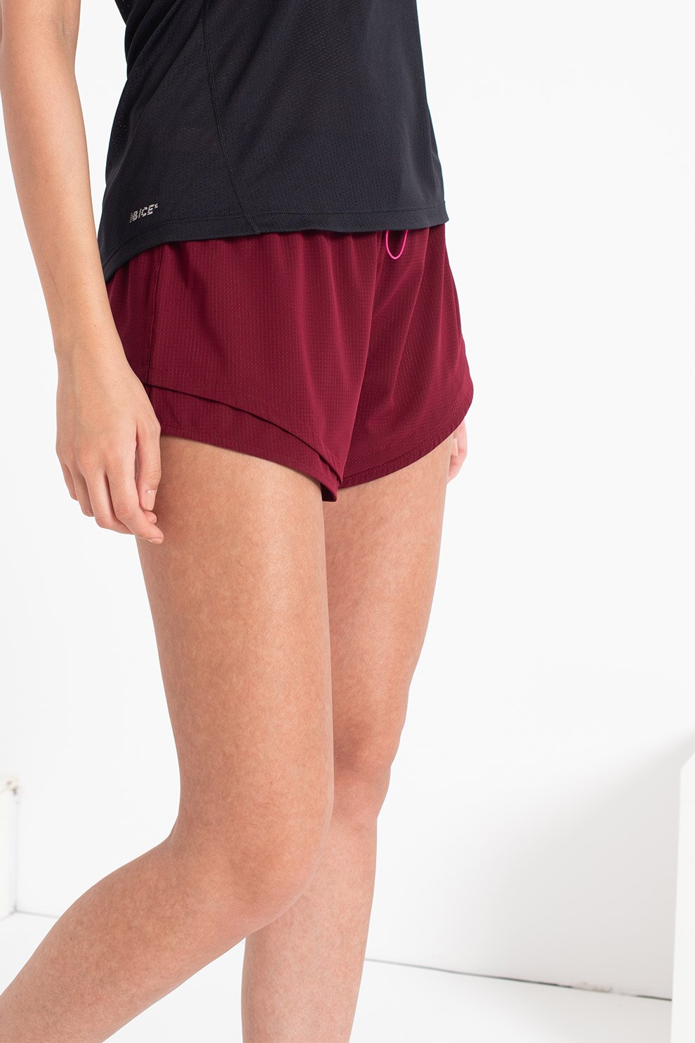 New Balance, Pantaloni scurti cu snur pentru alergare Speed Fuel, Visiniu