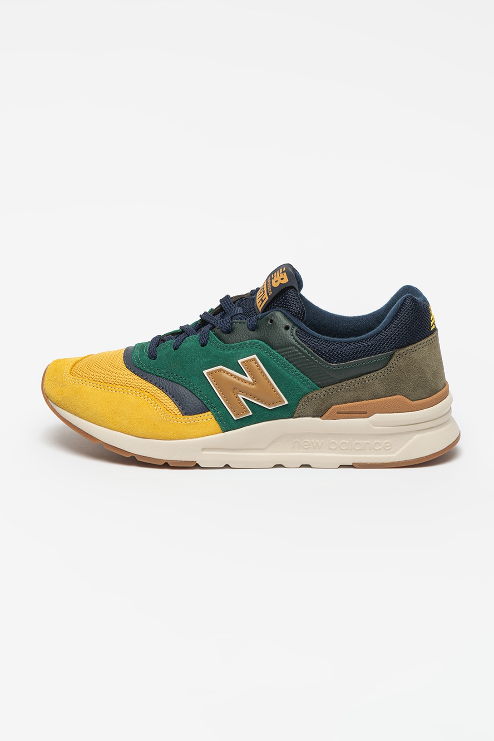 New Balance, Pantofi sport cu model colorblock 997H, Galben/bleumarin/verde