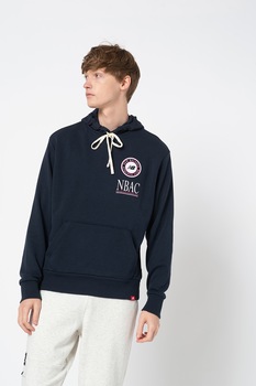 New Balance, Hanorac cu imprimeu logo Essentials, Bleumarin inchis/Alb/Roz New Balance, Hanorac cu imprimeu logo Essentials, Bleumarin inchis/Alb/Roz