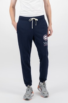 New Balance, Pantaloni sport cu logo Essentials Athletic Club, Bleumarin