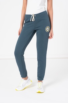 New Balance, Pantaloni sport cu aplicatie logo Essentials Athletic, Albastru prafuit